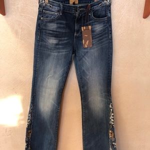 Driftwood Embroidered Flare Jeans